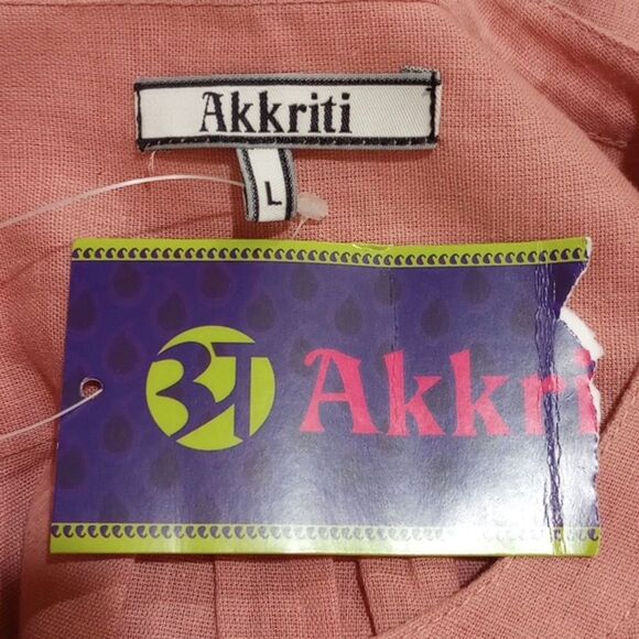 NEW! Akkriti by Pantaloons Embroidered Mandarin Collar Kurti Tunic Blouse - L - Picture 7 of 8